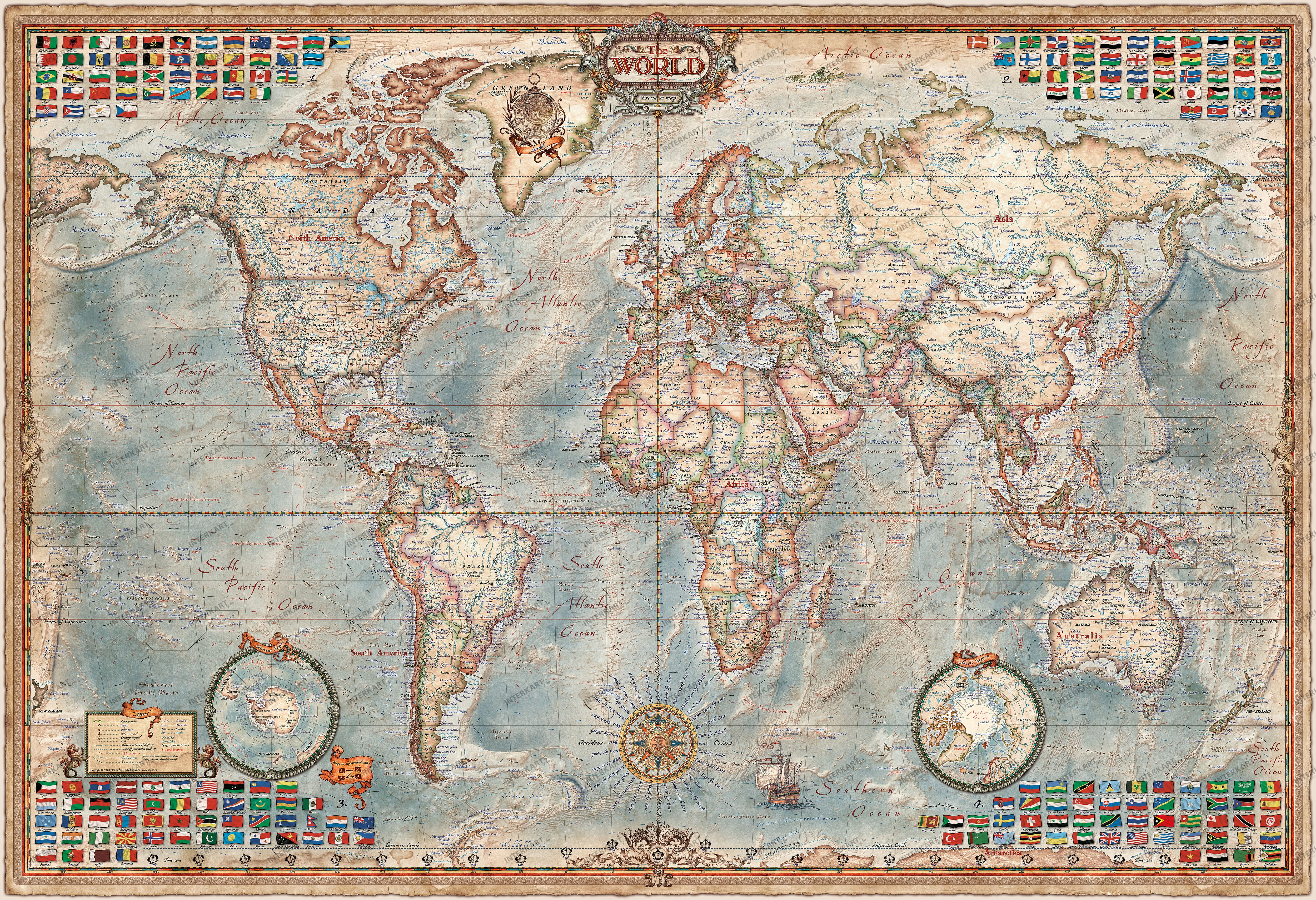Executive World Map english 136 x 92cm