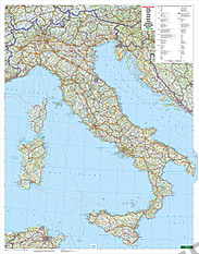 Italien Straßenkarte 98 x 125cm