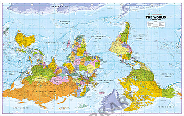 Upside Down - Political World Map XL 192 x 122cm