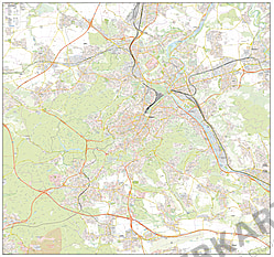 City Map Stuttgart 156 x 146cm