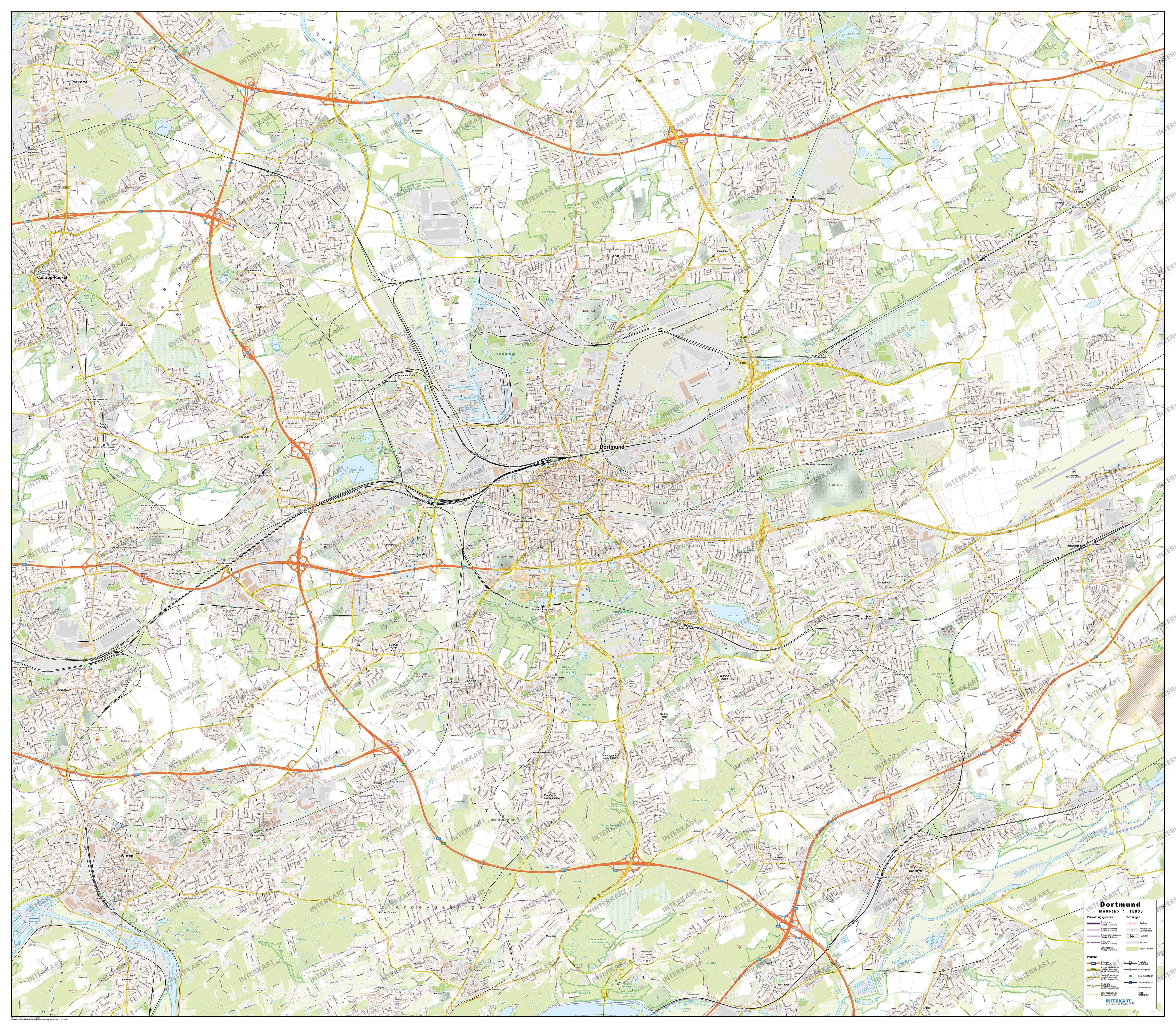 City Map Dortmund 160 x 140cm