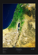 Satellitenkarte von Israel und Nachbargebiete als Poster