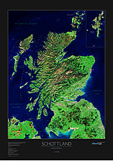 Scotland Satellite Poster Map