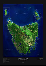 Tasmanien Poster Tasmanien Satelliten Karte als Poster