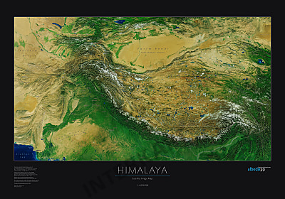 Himalaya Satelliten Poster 100 X 70cm