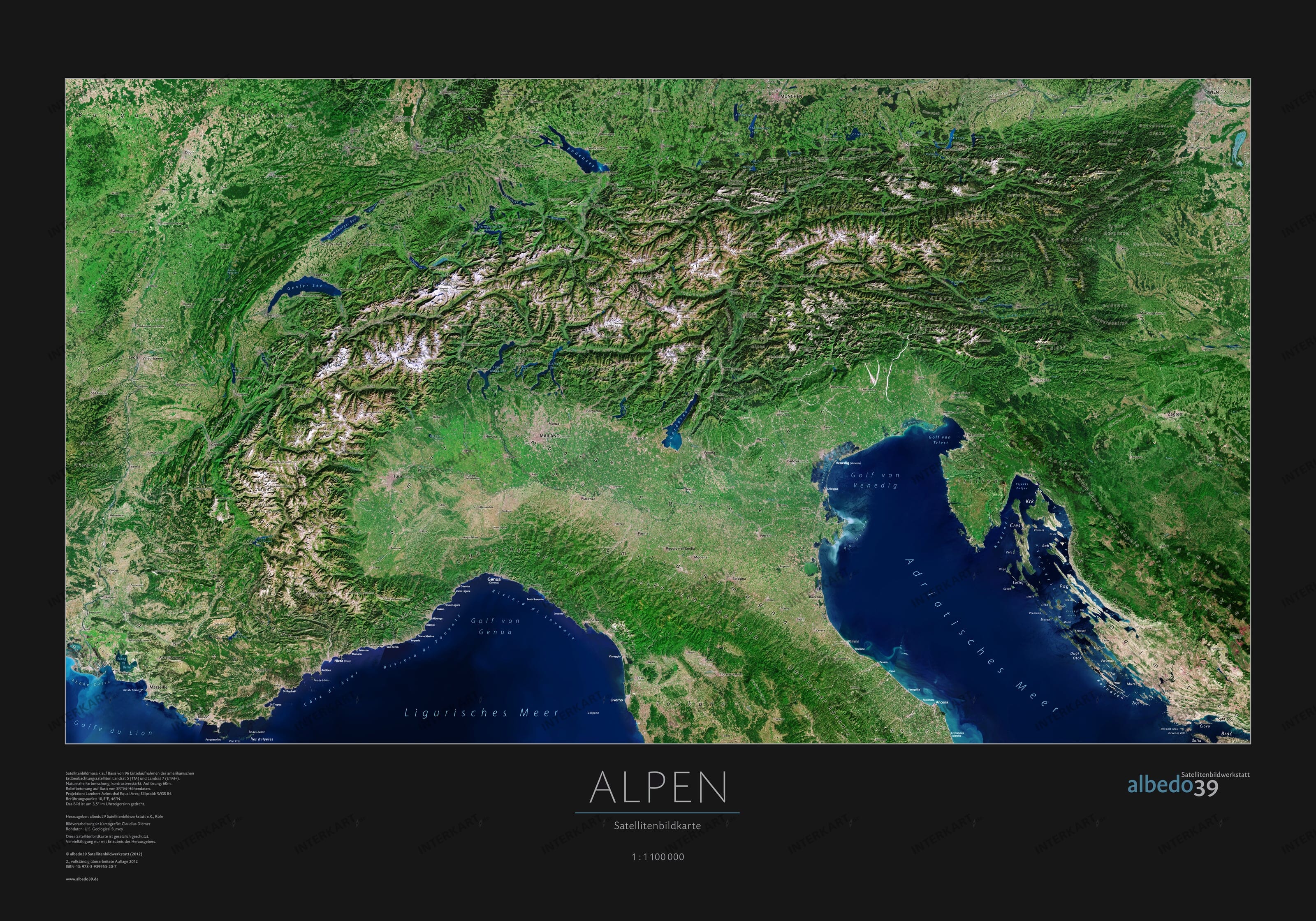 Alpen Satelliten Poster 