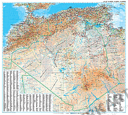 Algerien Landkarte - Algerien Karte als Poster ca. 99 x 88cm