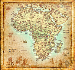 Afrika Karte antik 105 x 100cm