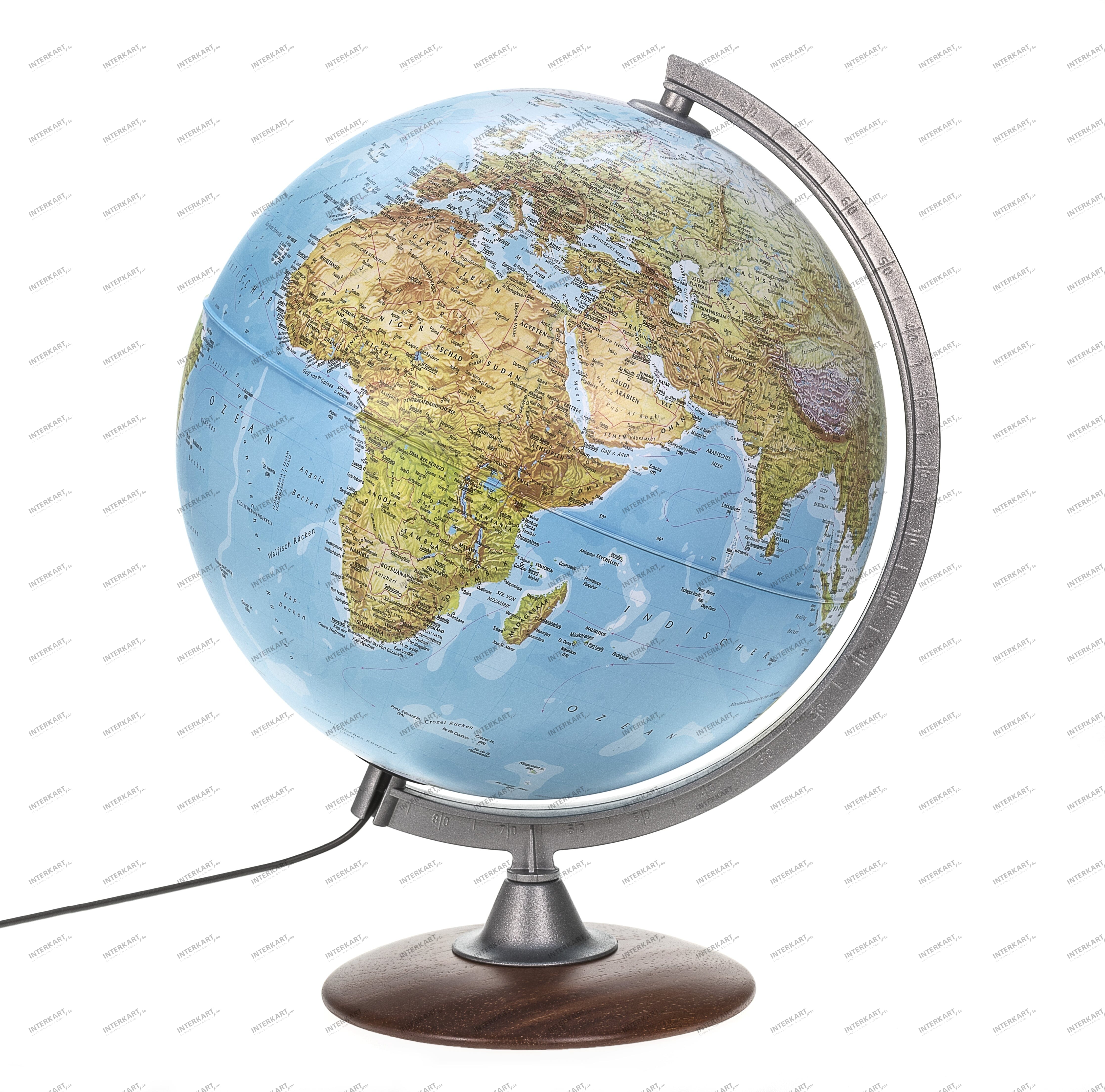 Doppelbild Globus mit Holzfuß 30cm