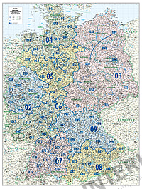 Telefonvorwahl (AVON) Karte Deutschland 110 x 150cm Telefonvorwahl (AVON) Karte Deutschland 110 x 150cm