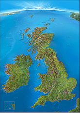 Panorama Landkarte Britische Inseln 95 x 135cm