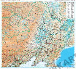 China Nordost Landkarte 96 x 88cm