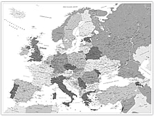 Europakarte schwarz weiß dekorativ