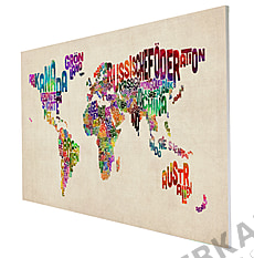 World Map Text Art Letters German