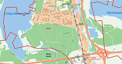 Stadtplan Leipzig Mit Postleitzahlen 100 X 100cm