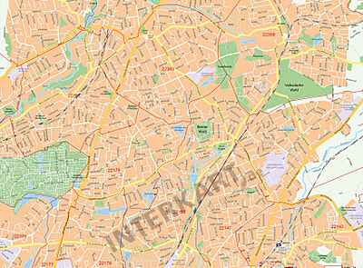 Hamburg postal code map