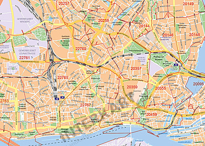 Hamburg postal code map
