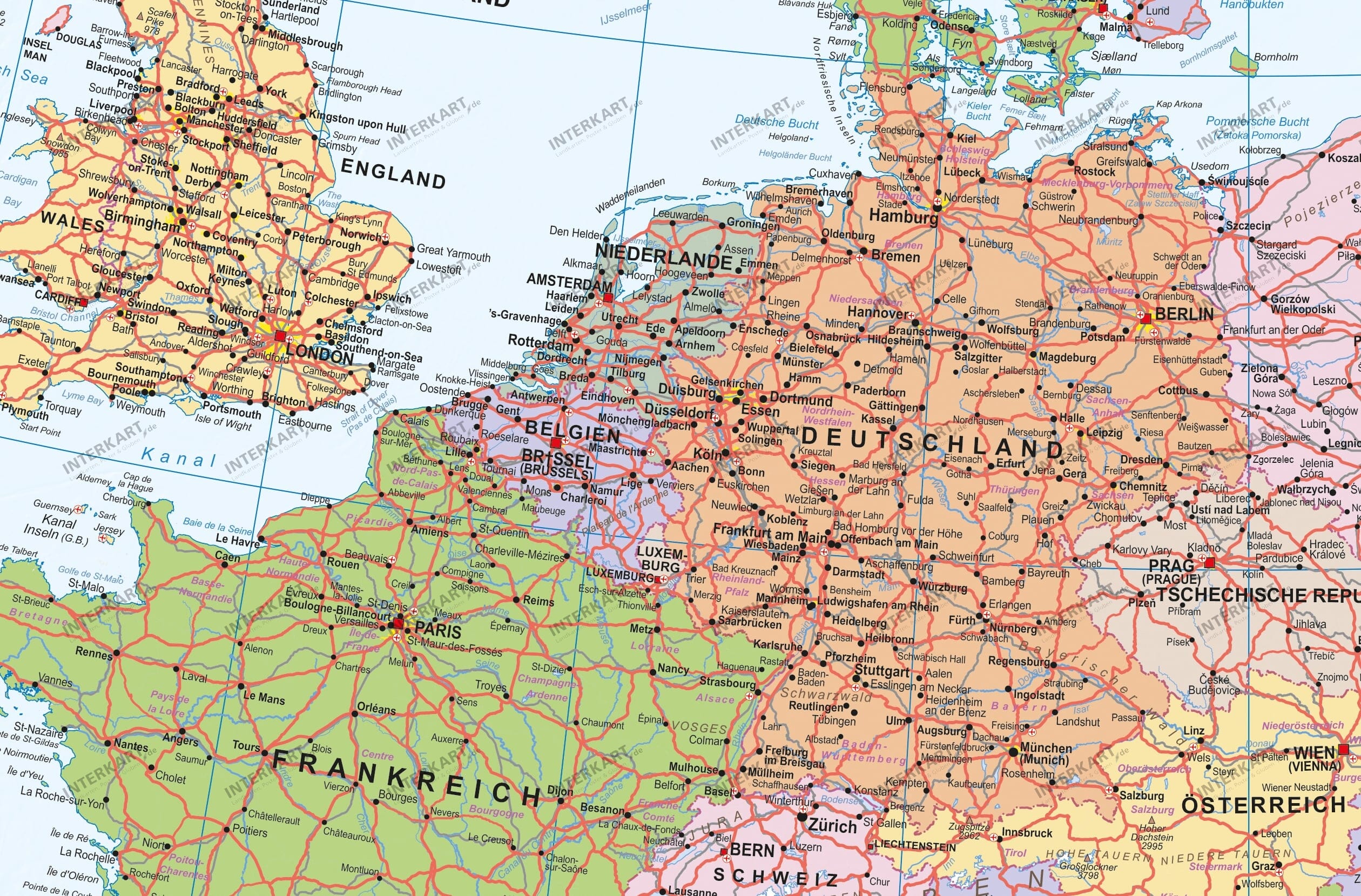 Politische Europakarte Auf Kork Pinnwand