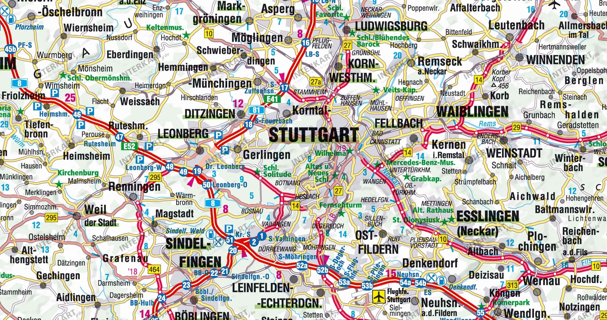 Strassenkarte Benelux 95 X 121cm