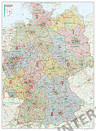 Germany zip code map with district borders