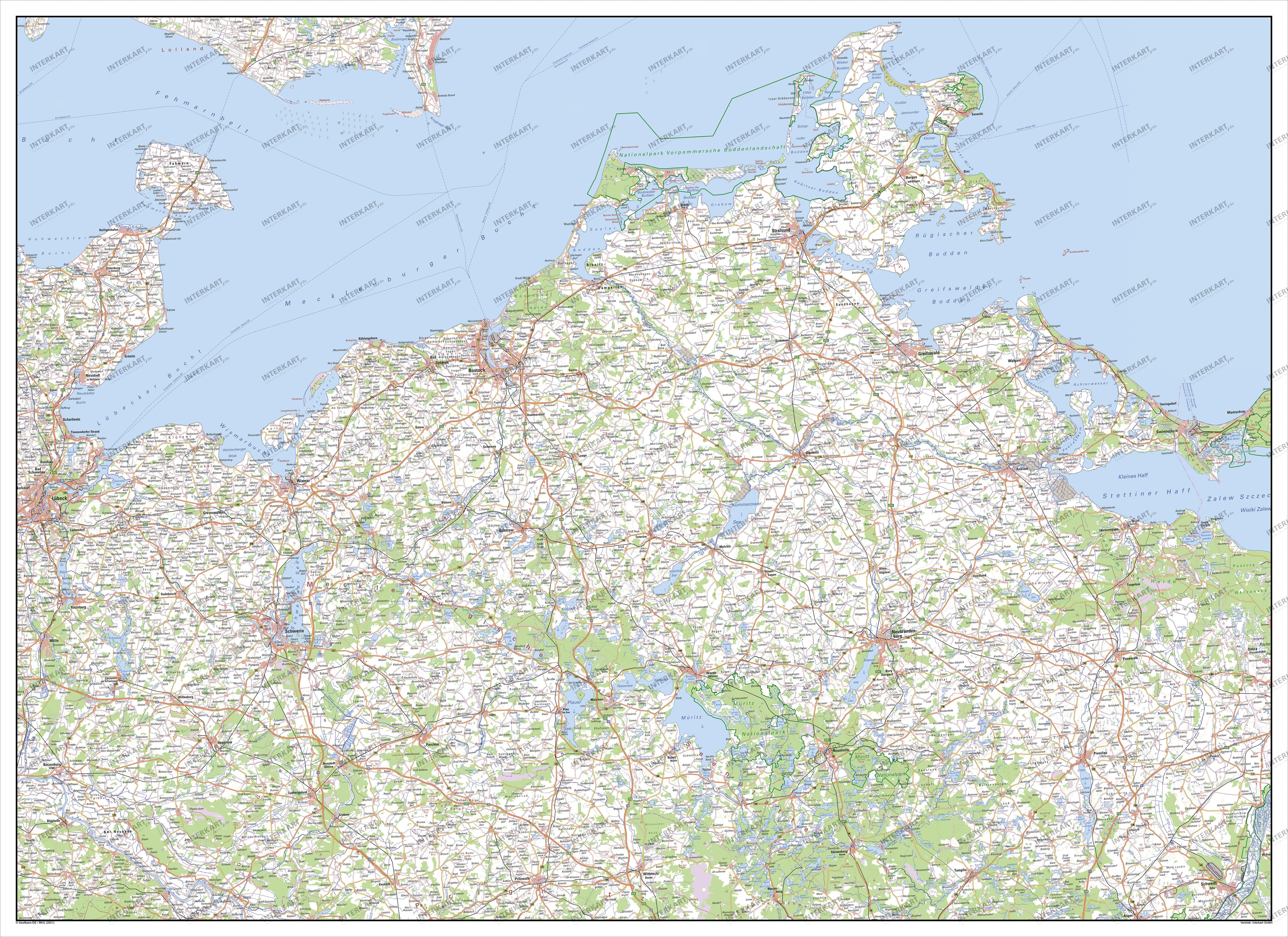 Digital Map of Mecklenburg-Western Pomerania