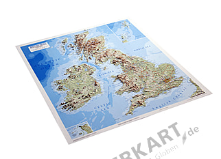 3D Relief Landkarte Britische Inseln