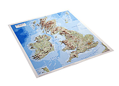 3D Relief Landkarte Britische Inseln