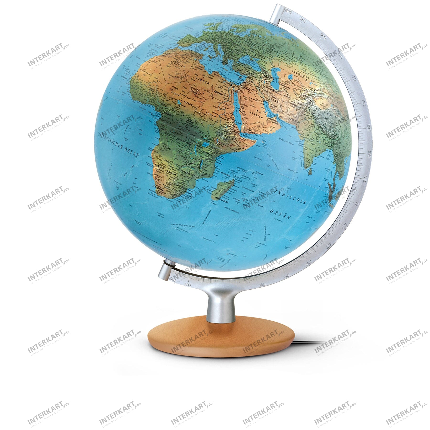 DPI3017 Doppelbild Leuchtglobus mit silberfarbenem Meridian