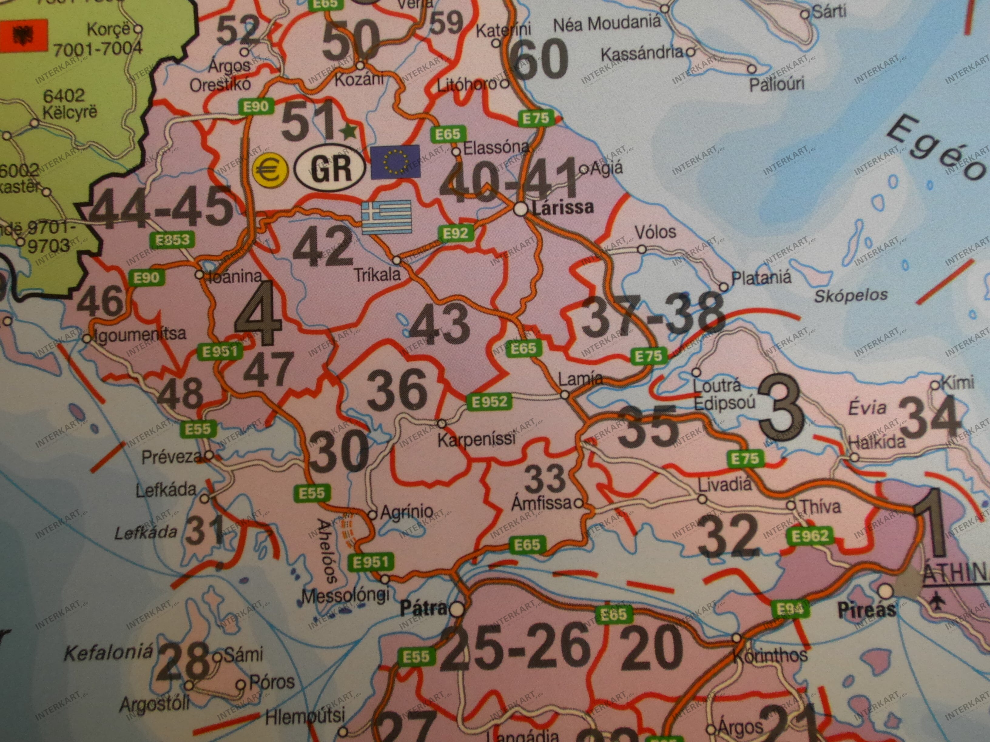 Greece Zip Code Map Europe Post Code Map