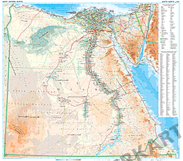 Ägypten Landkarte physikalisch 100 x 88cm