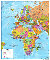EMEA Karte Europa, Afrika, Mittlerer Osten