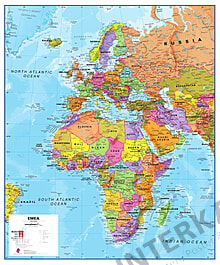 Emea Karte Europa Afrika Mittlerer Osten 100 X 1cm