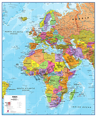Emea Karte Europa Afrika Mittlerer Osten 100 X 1cm