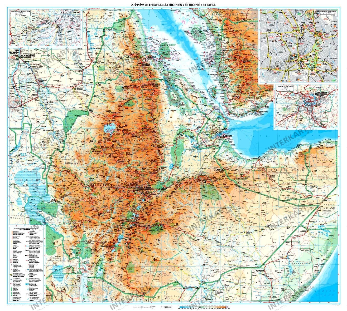 Ethiopia Wall Map Poster