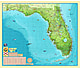 Florida Landkarte physikalisch 137 x 117cm