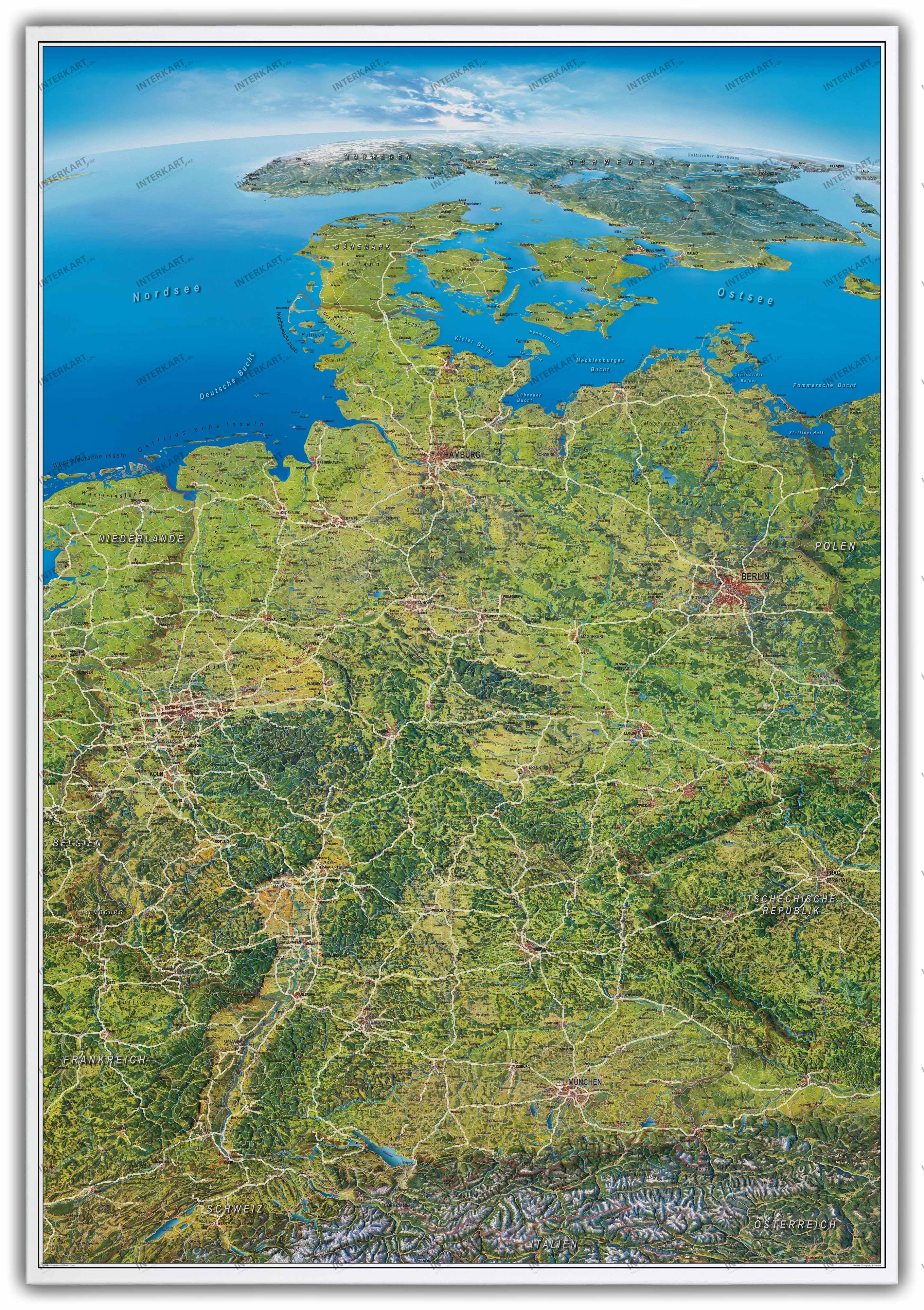 Deutschlandkarte Leinwand 