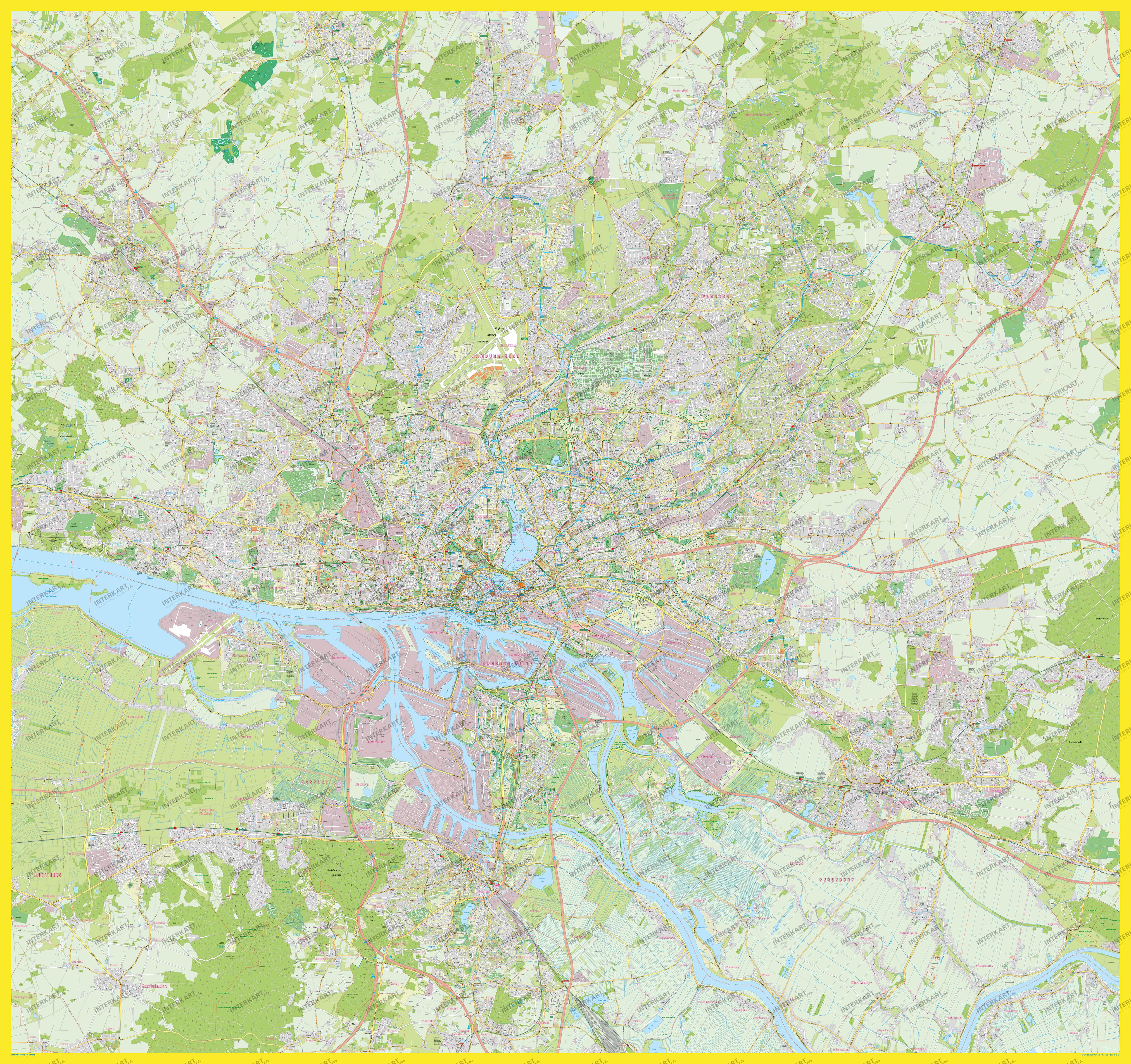 Hamburg City Map XXL 200 x 190cm