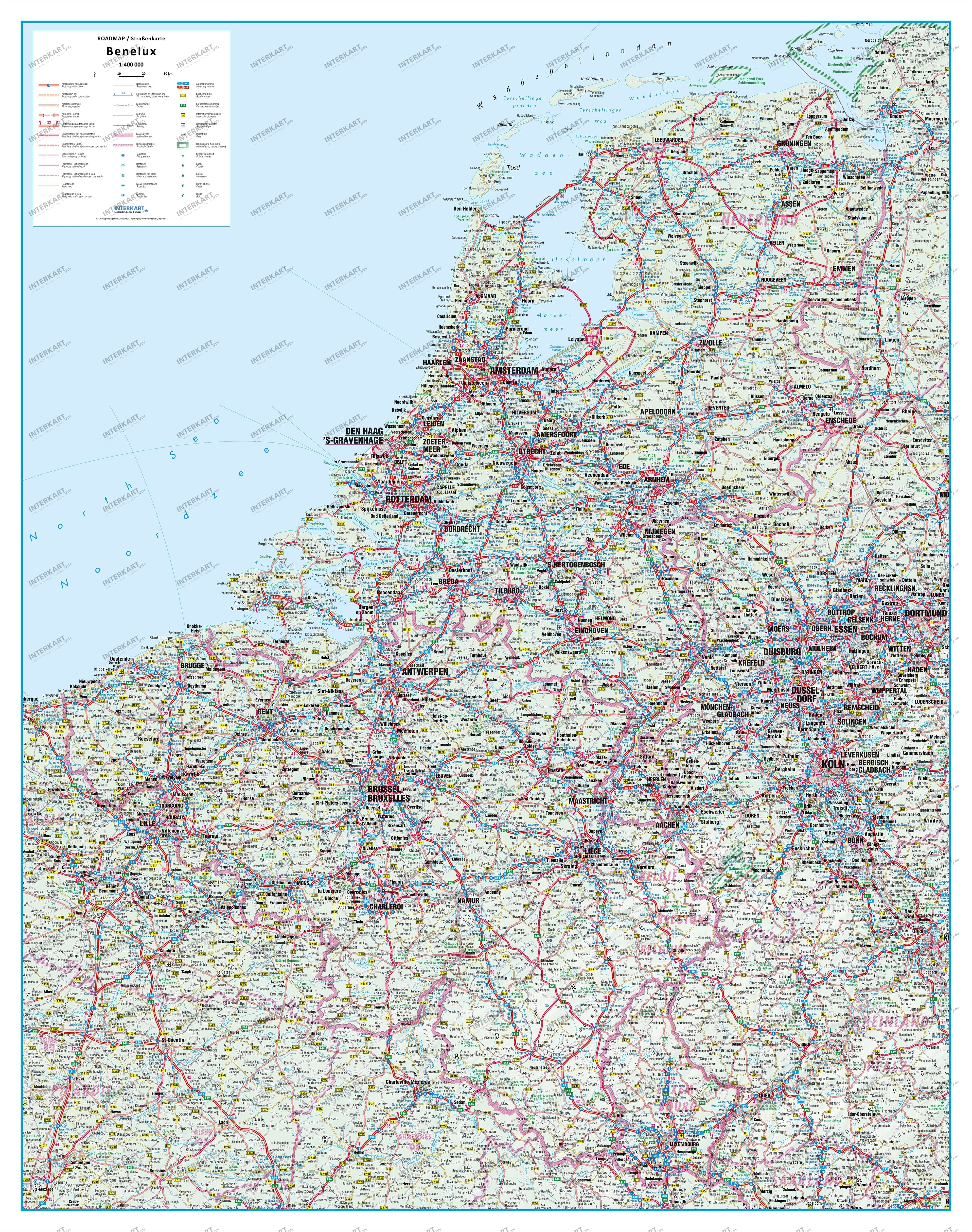 Roadmap Benelux 95 x 121cm