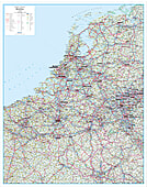 Straßenkarte Benelux 95 x 121cm