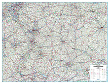 Straßenkarte Süddeutschland 135 x 103cm