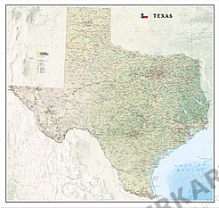 Texas Landkarte 99 x 104cm