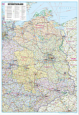 Straßenkarte Ostdeutschland 90 x 130cm