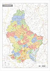 Postcode Map Luxembourg 70 x 100cm