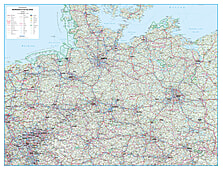 Straßenkarte Norddeutschland 135 x 103cm