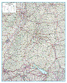 Straßenkarte Deutschland Bundesland Baden-Württemberg 101 x 125cm