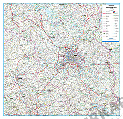 Straßenkarte Deutschland Bundesland Brandenburg / Berlin 108 x 105cm