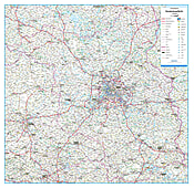 Straßenkarte Deutschland Bundesland Brandenburg / Berlin 108 x 105cm