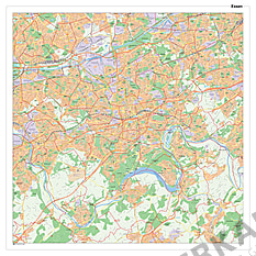 City Map Essen with Postcodes 100 x 100cm