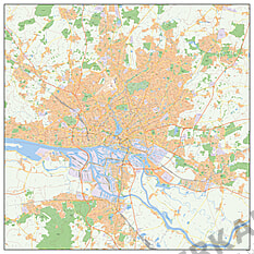 Hamburg Stadtplan 138 X 1cm