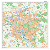 Stadtplan Hannover mit Postleitzahlen 100 x 100cm